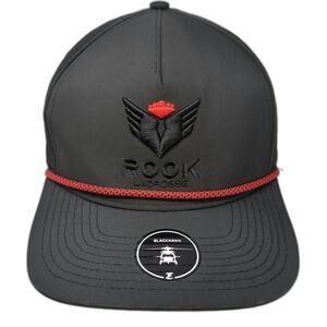 Blackhawk Trucker Hat Black One Size Red Rope Perforated Snapback Lacrosse Logo